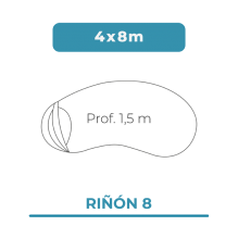 Cobertura piscina 4X8 Riñón 8