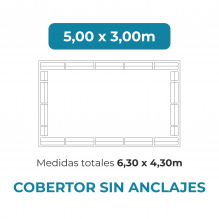 Cobertor sin anclajes 5x3