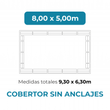 Cobertor sin anclajes 8x5