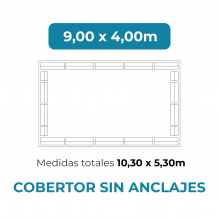 Cobertor sin anclajes 9x4