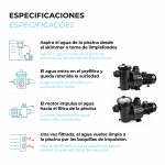 Bomba filtración Saci | Especificaciones